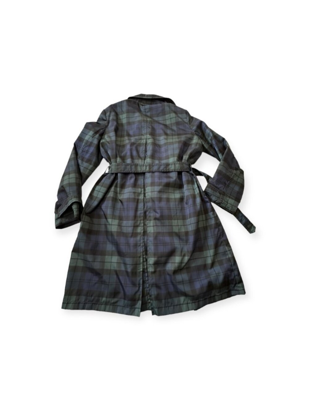 Prada Blackwatch Tartan Nylon Trench Coat IT46 PU Coated - Picture 4 of 16